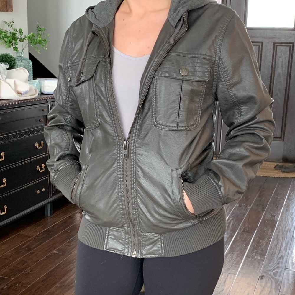 Grey Leather Jacket